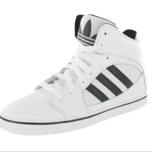 white on white high top adidas
